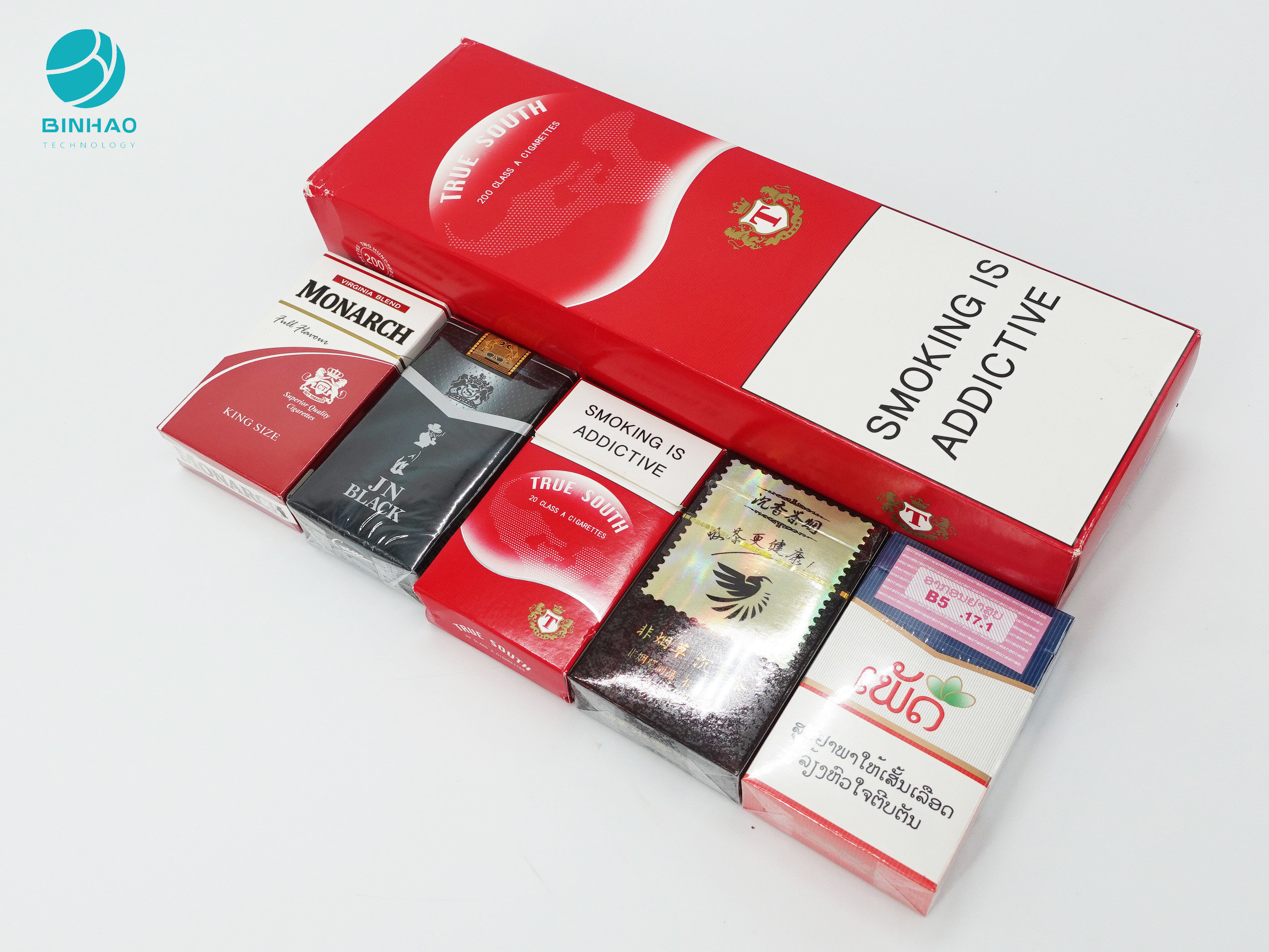 Wytłoczone logo Niestandardowe trwałe kartonowe pudełka do pakowania tytoniu do papierosów