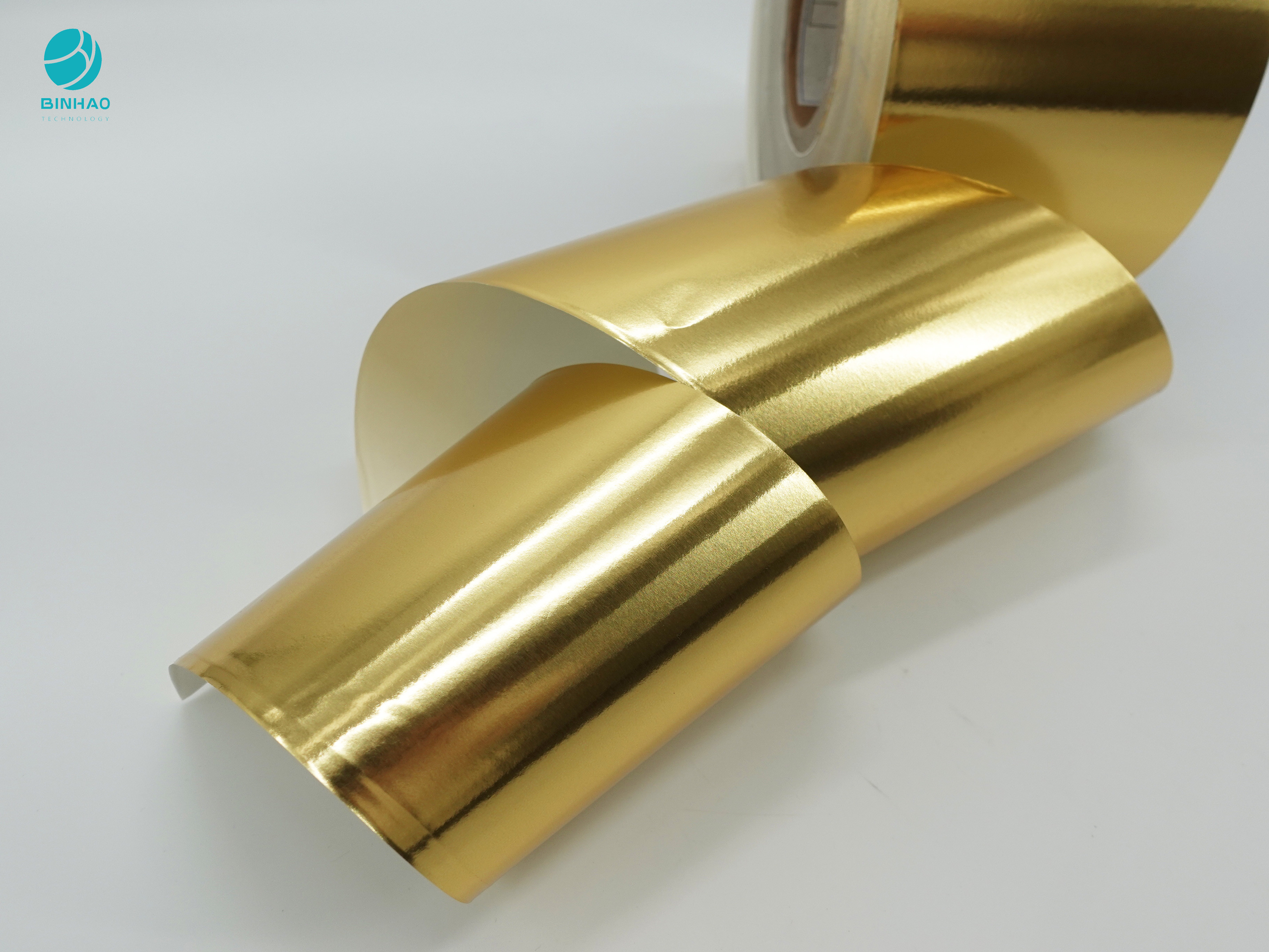 Złoty gładki papier kompozytowy 114 mm z folii aluminiowej do wewnętrznego pakowania papierosów